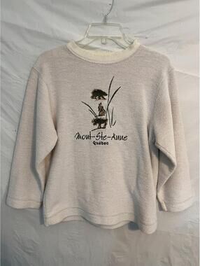 Attraction Mont-Ste-Anne Quebec Embroidered Knit Pullover Sweater Size P/S Small